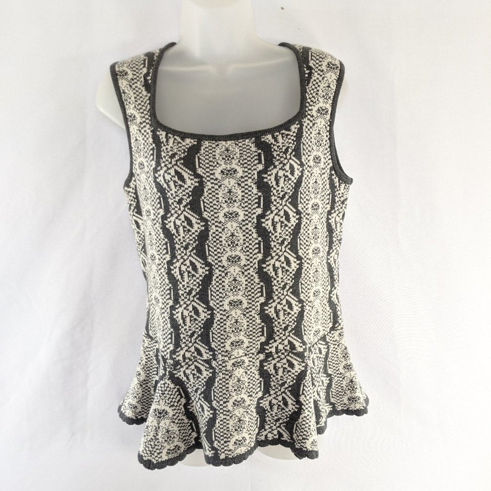 🍒🍒NEW CAbi Knit Peplum Square Neckline Top